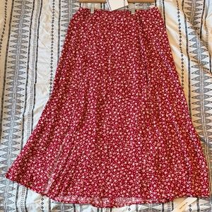 Reformation Floral Red Zoe Skirt